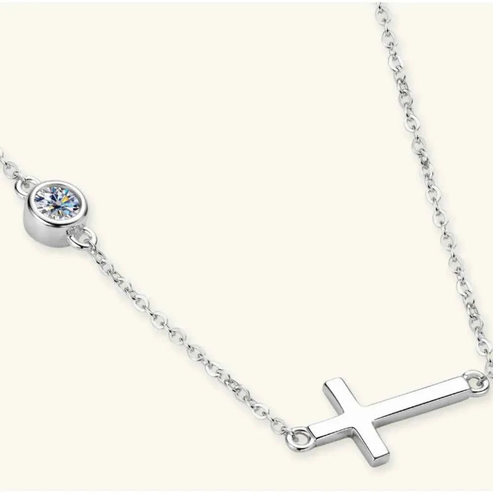 Cross 925 Sterling Silver Moissanite Necklace