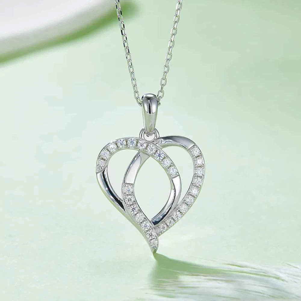 Moissanite 925 Sterling Silver Heart Shape Necklace