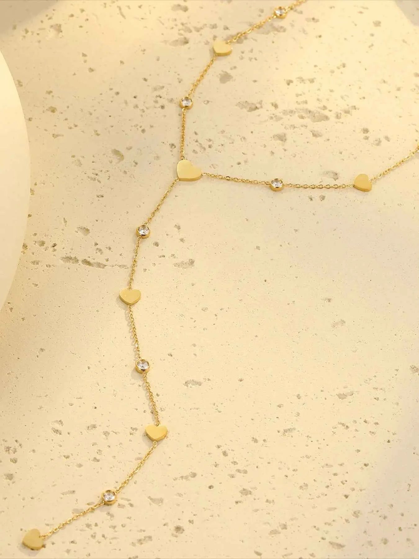 18K Gold-Plated Heart Zircon Necklace