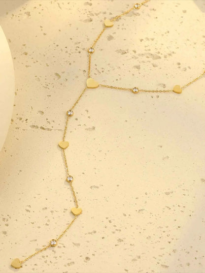 18K Gold-Plated Heart Zircon Necklace