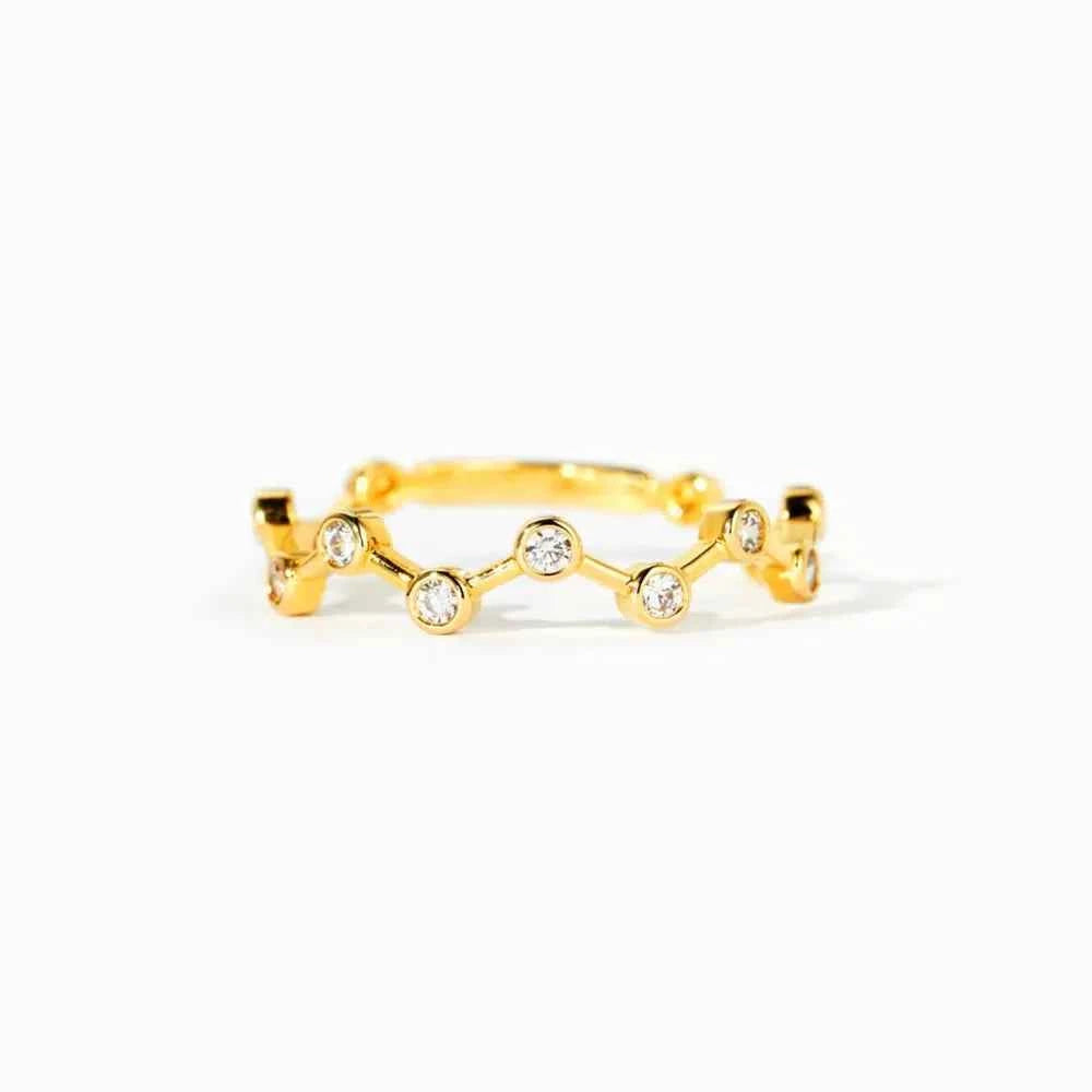 18K Gold-Plated 925 Sterling Silver Zircon Ring