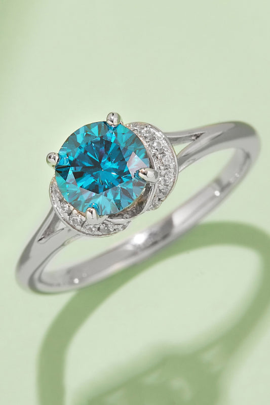 1 Carat Moissanite 4-Prong 925 Sterling Silver Ring - Mr. Gem & Company