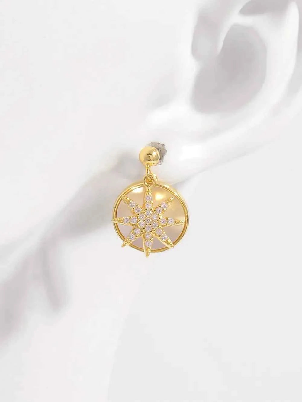 18K Gold-Plated 925 Sterling Silver Star Shape Earrings