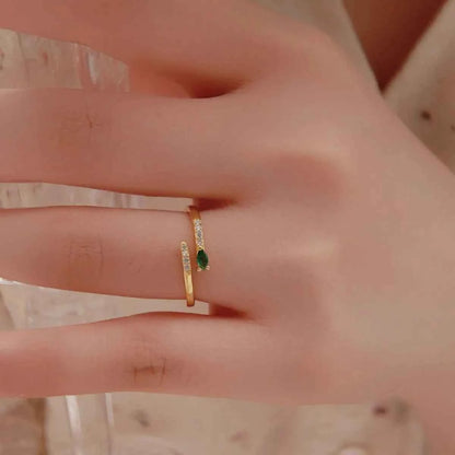 925 Sterling Silver Inland Zircon Open Ring