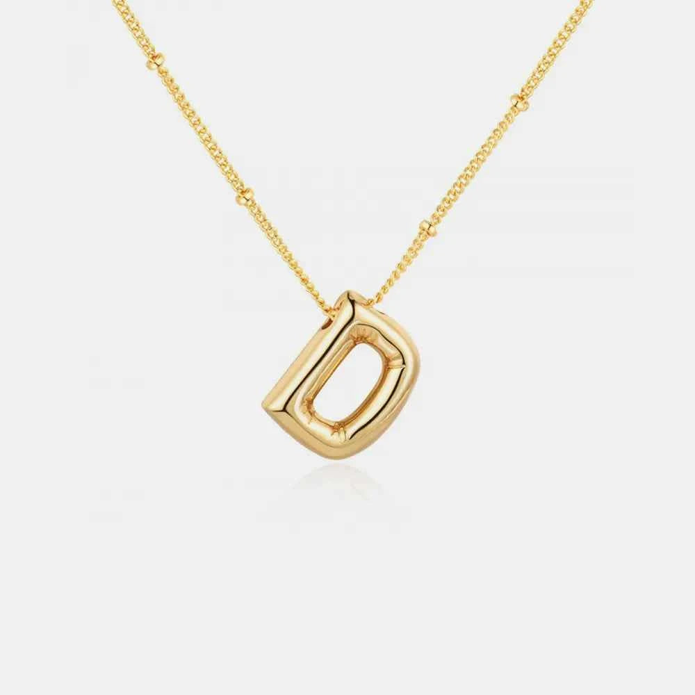 Gold-Plated Bubble Initial Necklace