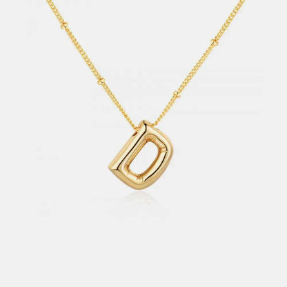 Gold-Plated Bubble Initial Necklace