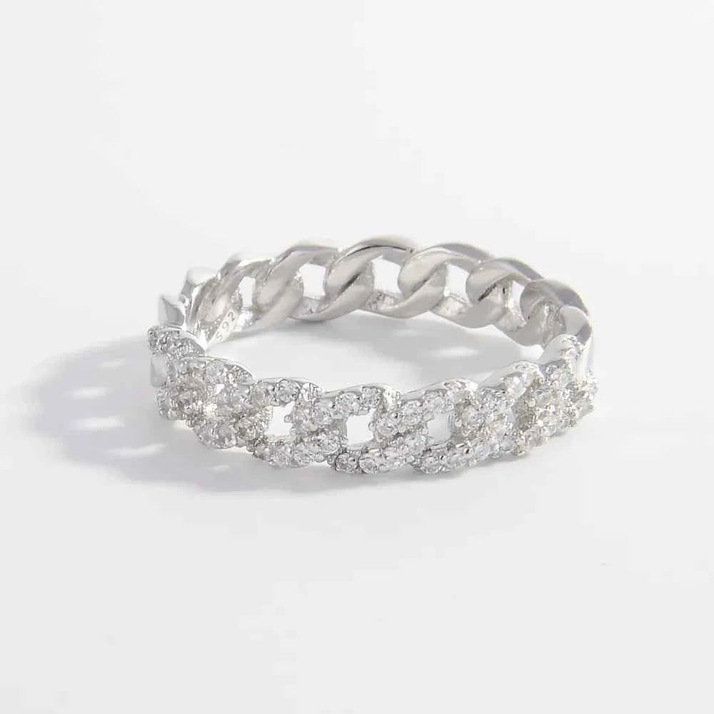 925 Sterling Silver Inlaid Zircon Ring