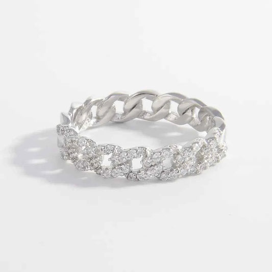 925 Sterling Silver Inlaid Zircon Ring