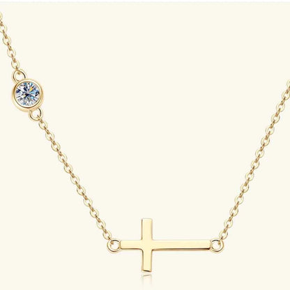 Cross 925 Sterling Silver Moissanite Necklace