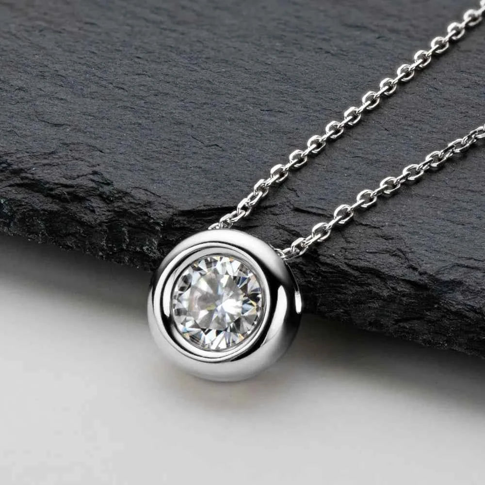 1 Carat Moissanite 925 Sterling Silver Necklace