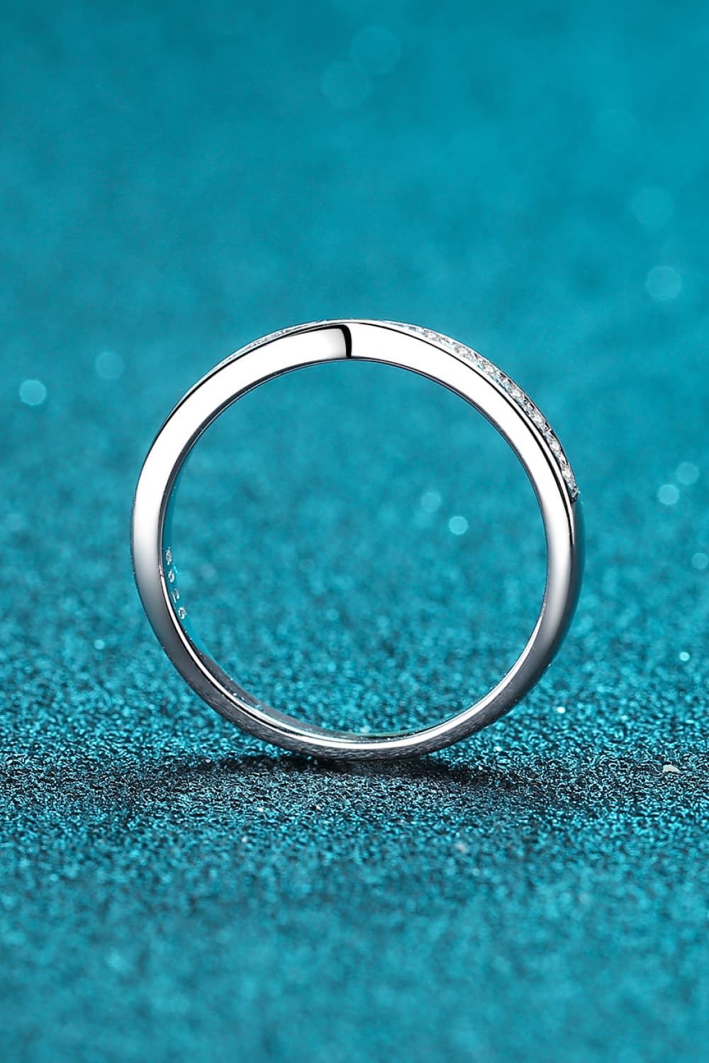 Moissanite Rhodium-Plated Ring - Mr. Gem & Company