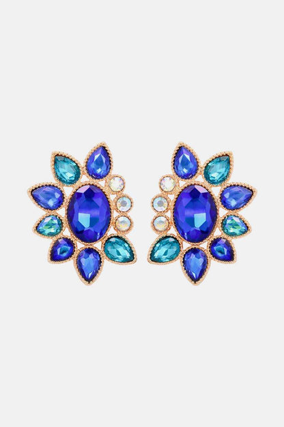 Geometrical Shape Glass Stone Dangle Earrings