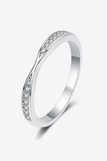 Moissanite Rhodium-Plated Ring - Mr. Gem & Company