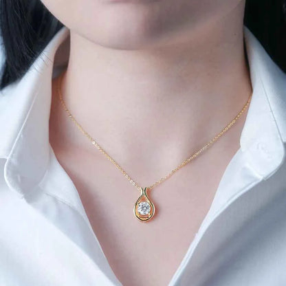 2 Carat Moissanite 925 Sterling Silver Pendant Necklace