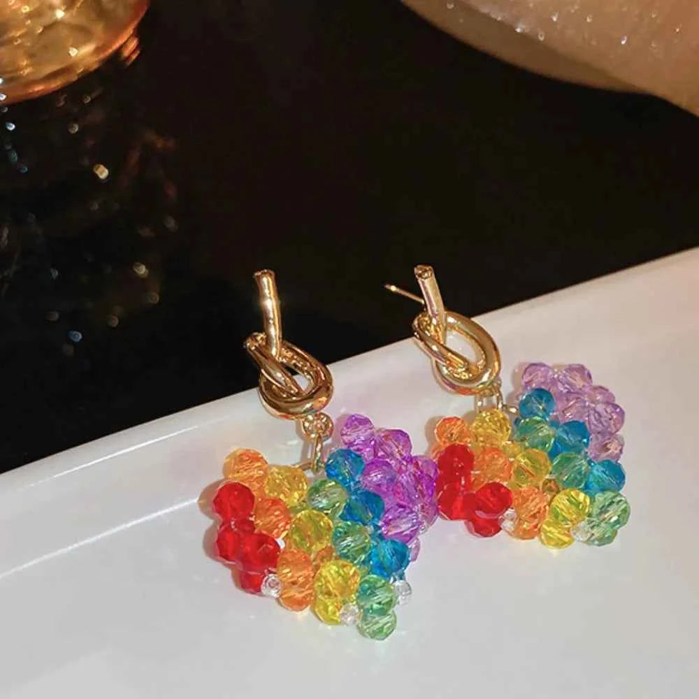 Contrast Crystal Bead Earrings