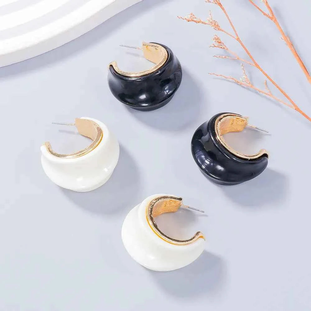 Alloy Drip Oil C-Hoop Earrings