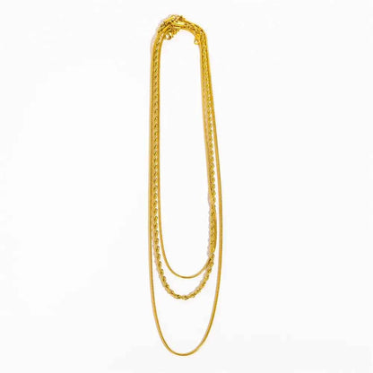 18K Gold-Plated Titanium Steel Three-Layered Necklace