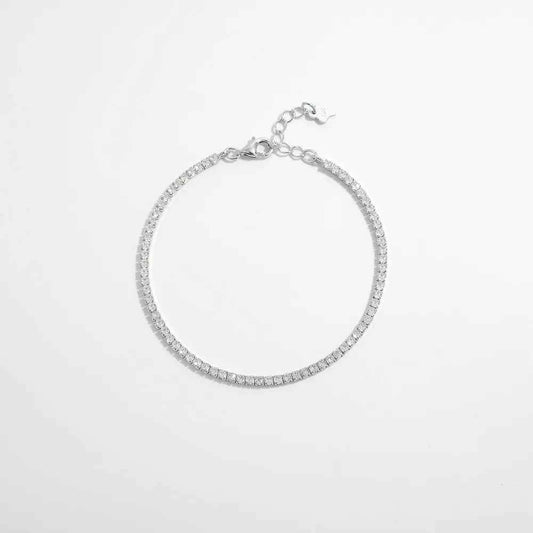 925 Sterling Silver Inlaid Zircon Bracelet