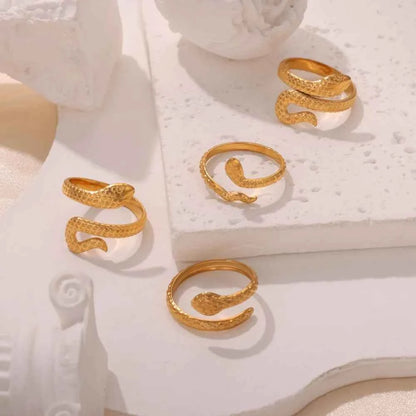 Titanium Steel Snake Shape Bypass Ring