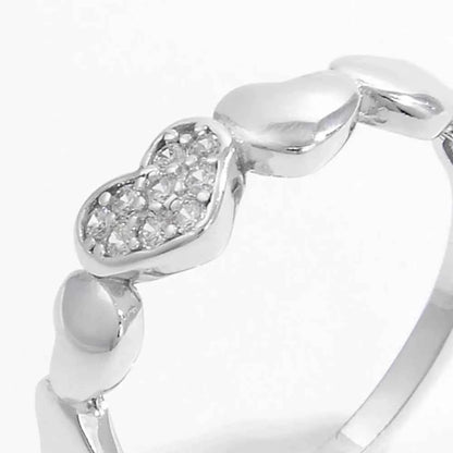 925 Sterling Silver Inlaid Zircon Heart Ring