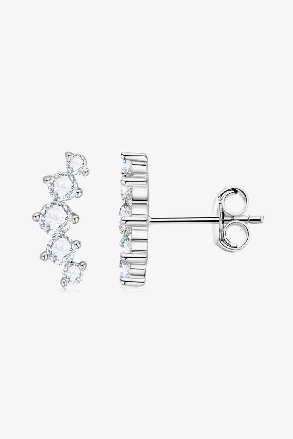 All You Need Moissanite Platinum-Plated Earrings