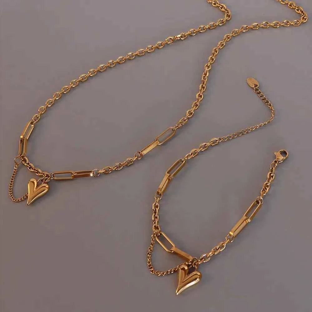 Titanium Steel Heart Pendant Necklace