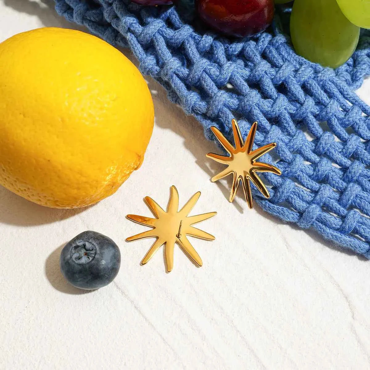 18K Gold-Plated Starburst Stud Earrings