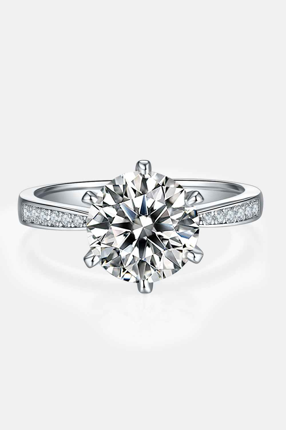 3 Carat Moissanite Side Stone Ring
