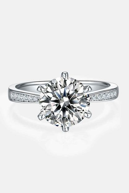 3 Carat Moissanite Side Stone Ring