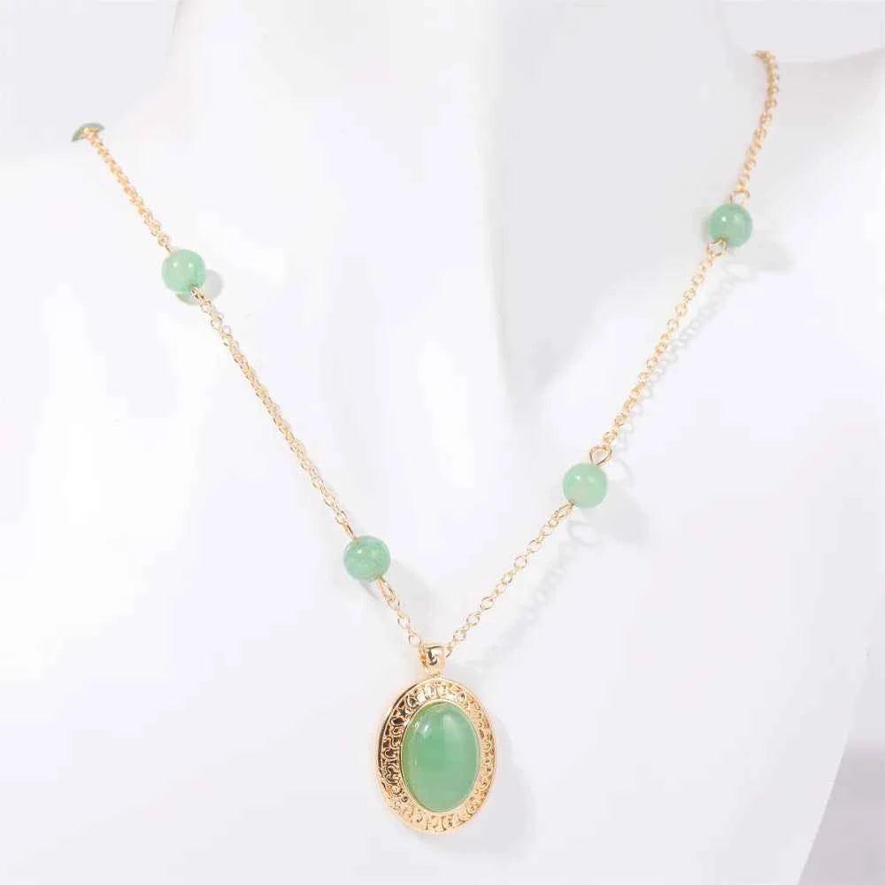 Copper Natural Crystal Pendant Necklace