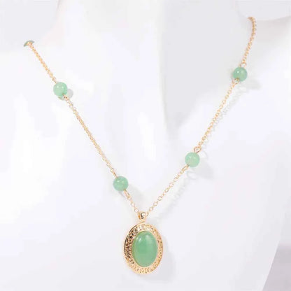 Copper Natural Crystal Pendant Necklace