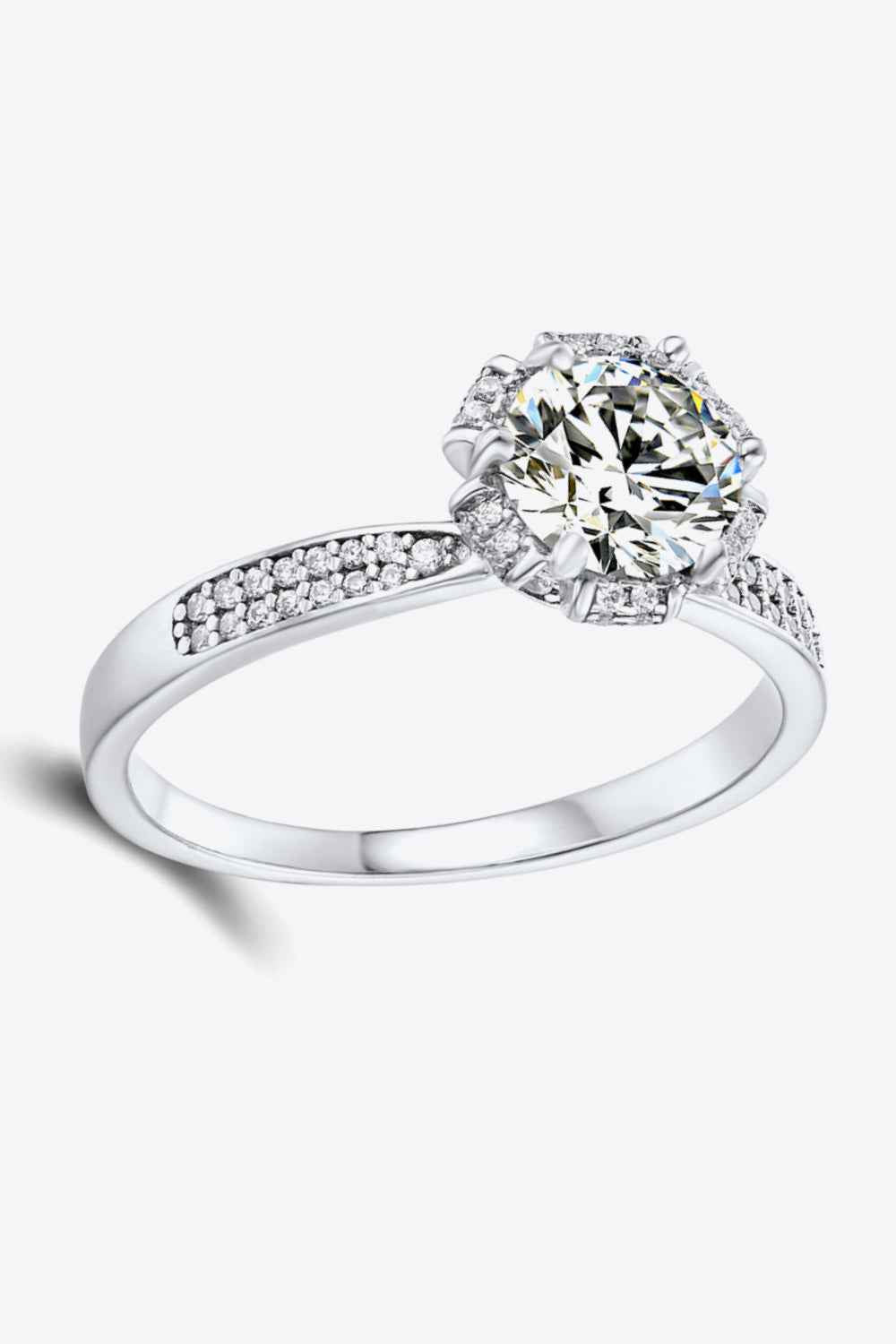 925 Sterling Silver 1 Carat Moissanite Ring