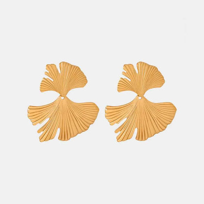 Ginkgo Biloba Design Stud Earrings