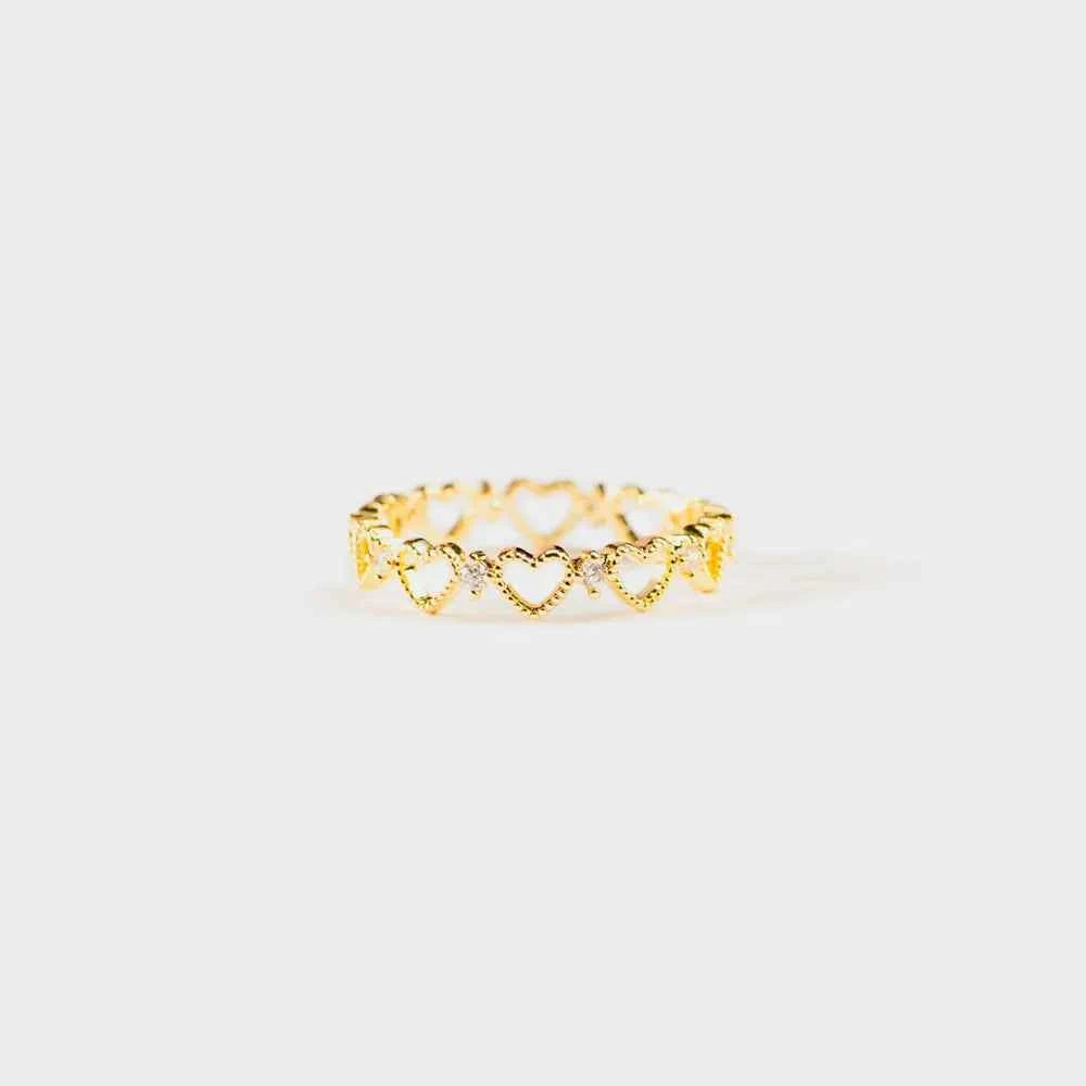 Heart Shape 18K Gold-Plated Ring