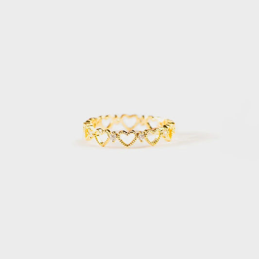 Heart Shape 18K Gold-Plated Ring - Mr. Gem & Company