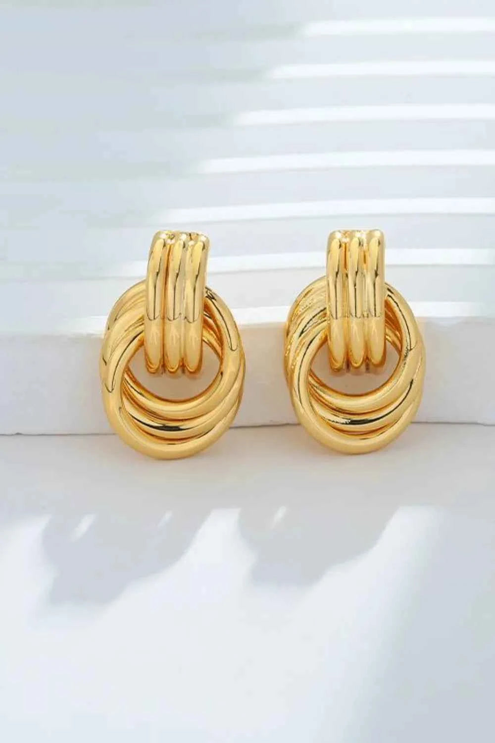 Gold-Plated Knotted Stud Earrings