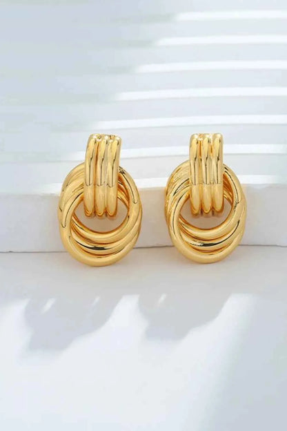 Gold-Plated Knotted Stud Earrings