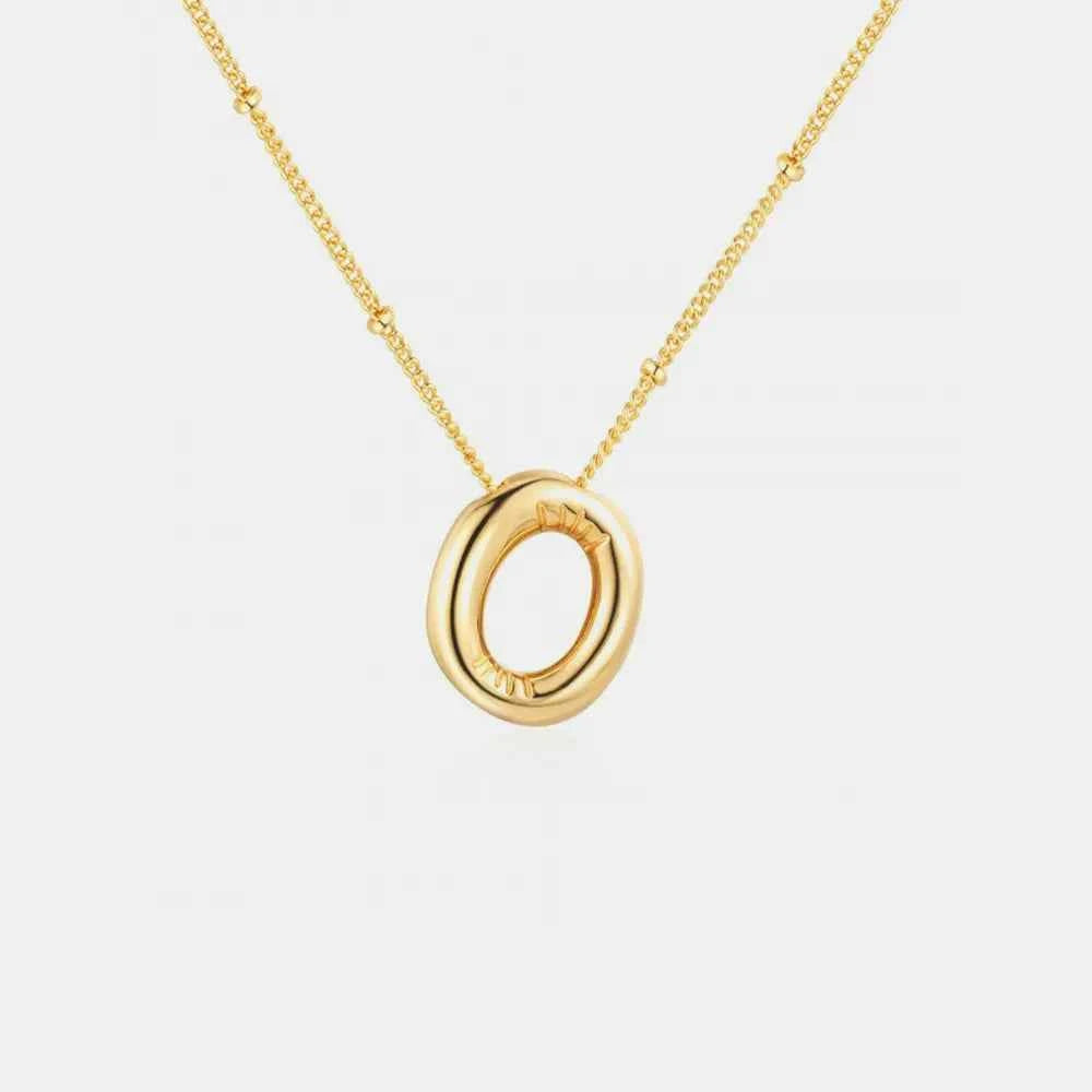 Gold-Plated Bubble Initial Necklace