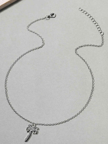 Zircon Palm Tree Pendant Necklace