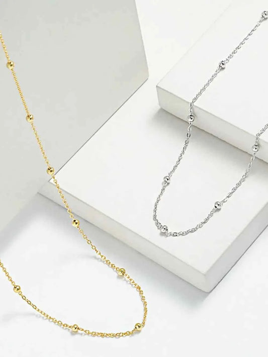 925 Sterling Silver Beaded Necklace