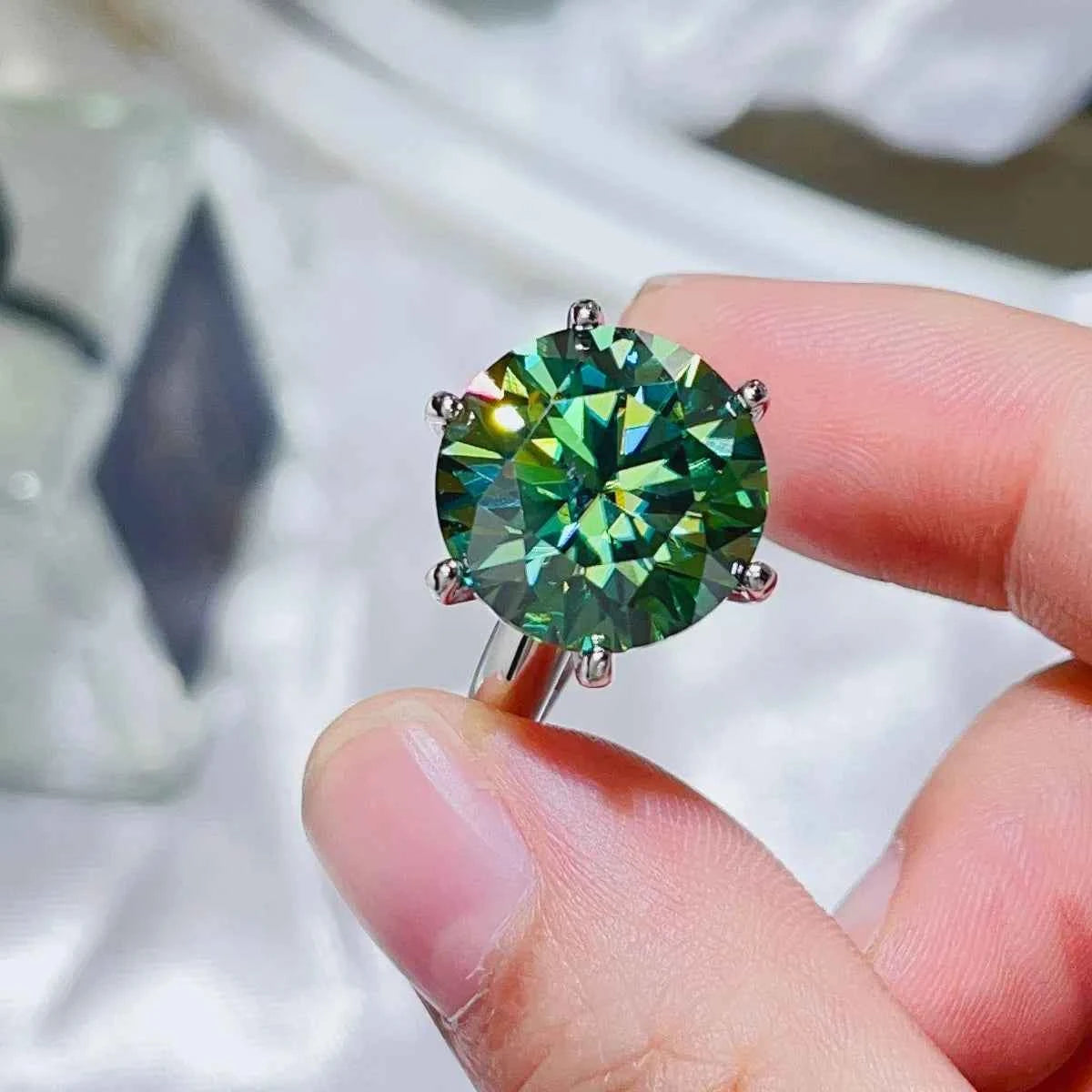 10 Carat Moissanite 925 Sterling Silver Ring