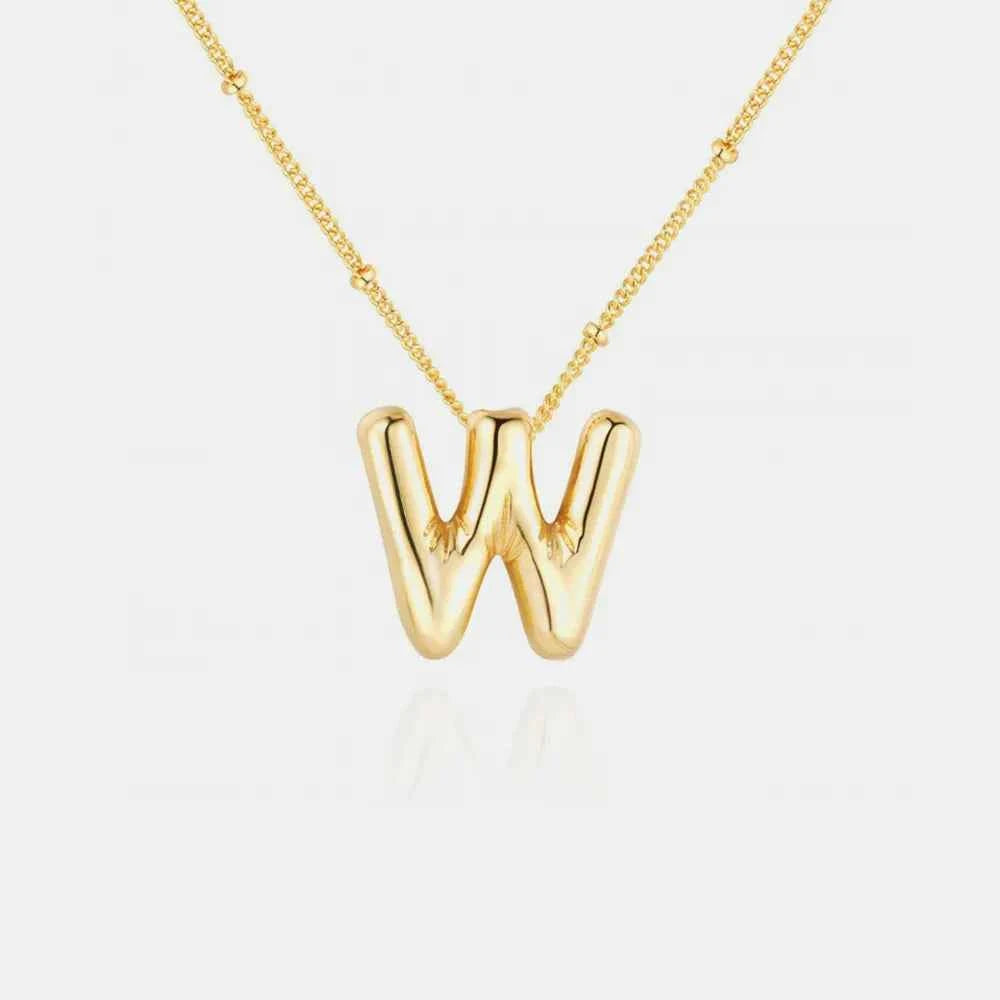 Gold-Plated Bubble Initial Necklace