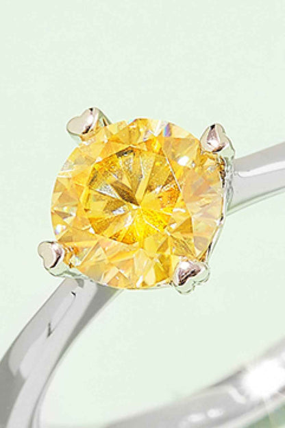 1 Carat Moissanite 925 Sterling Silver Solitaire Ring