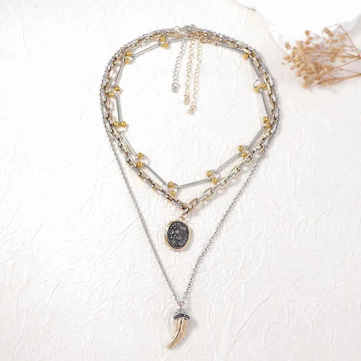 3 Piece Stainless Steel Pendant Necklace