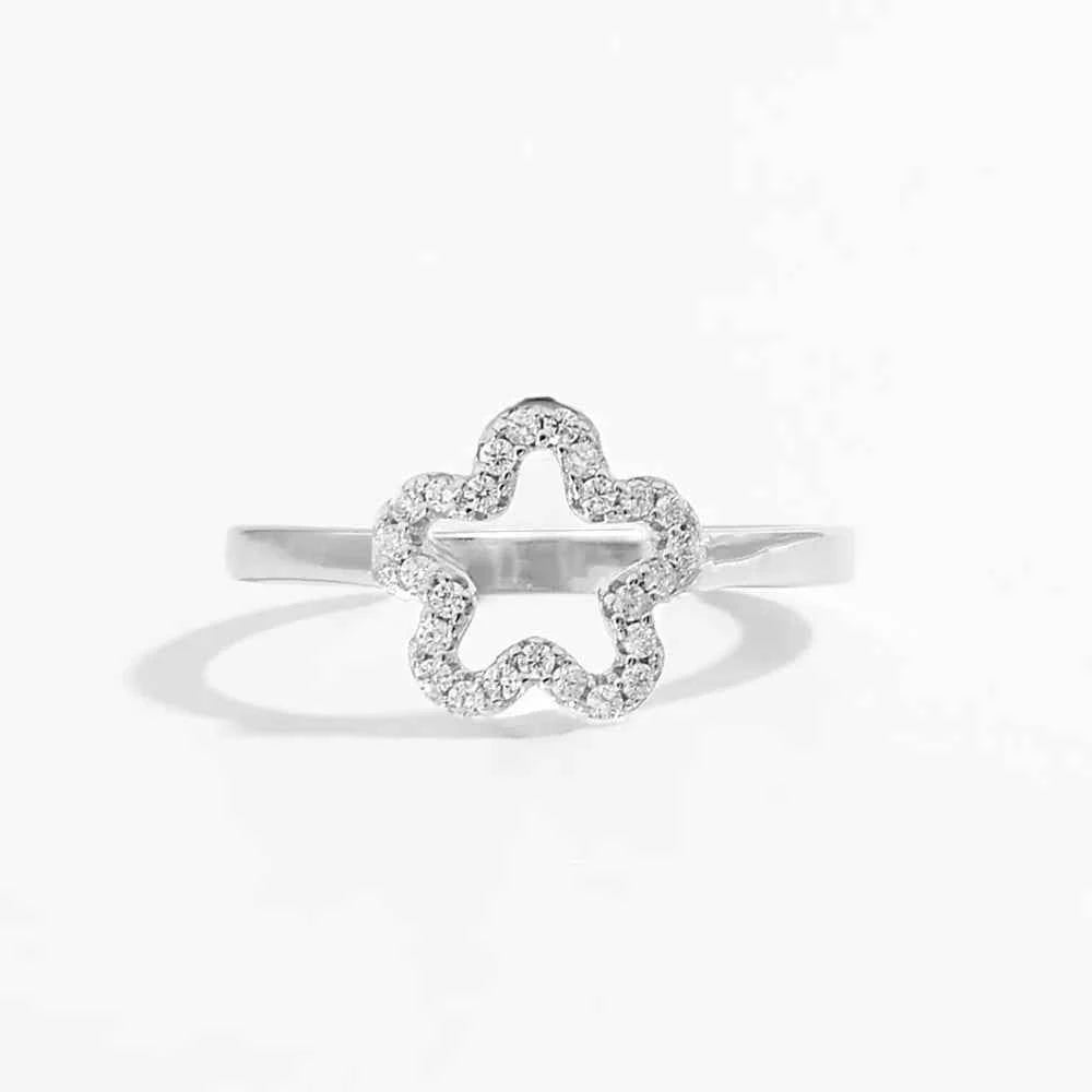 925 Sterling Silver Inlaid Zircon Ring