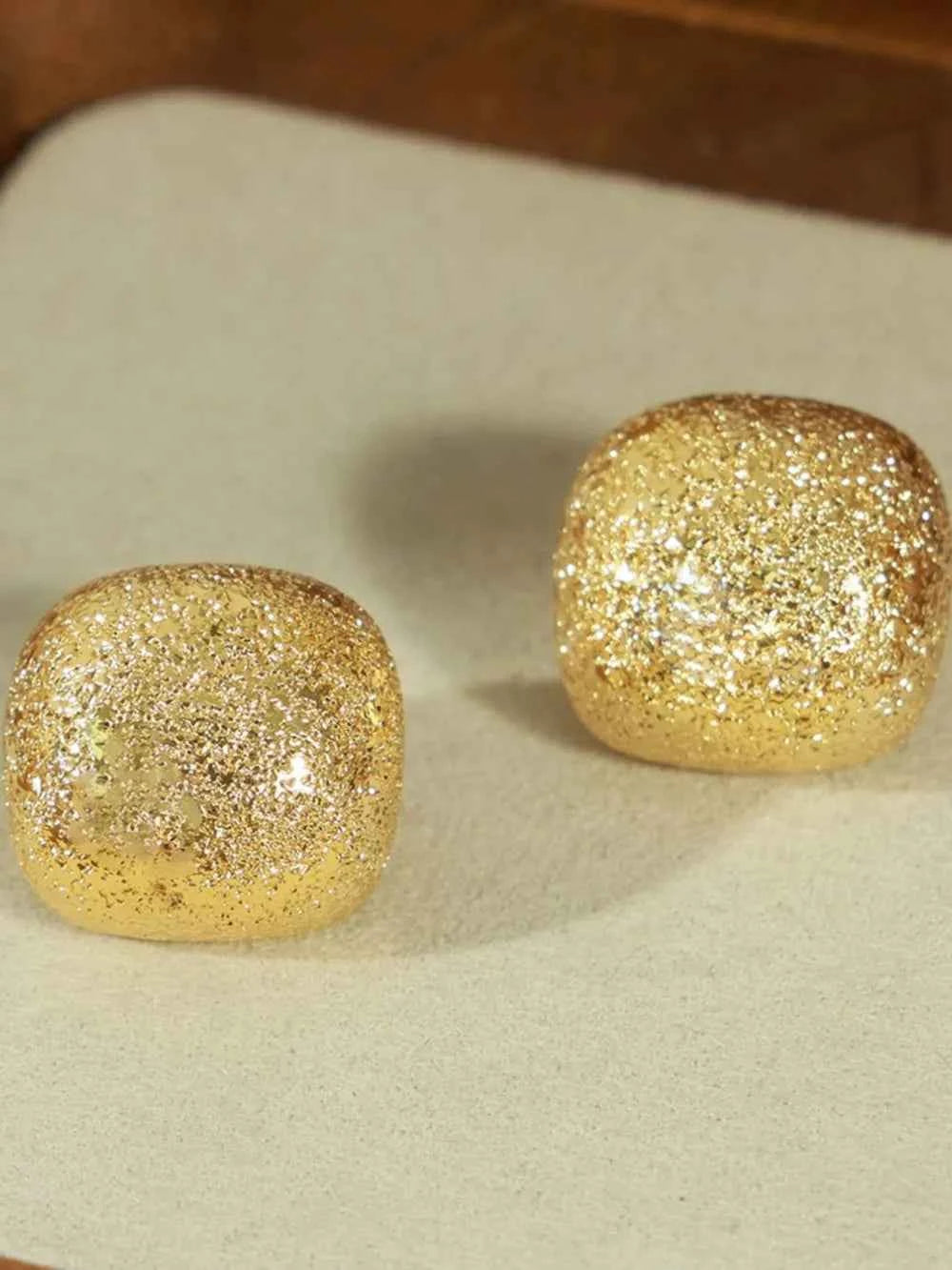 Gold-Plated Geometric Stud Earrings