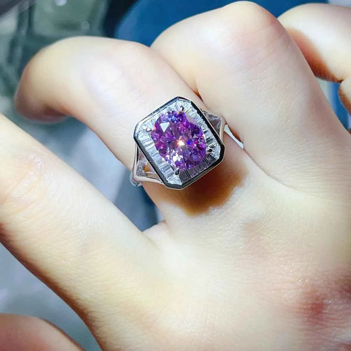 3 Carat Moissanite Square Ring