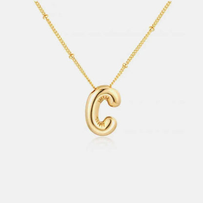 Gold-Plated Bubble Initial Necklace