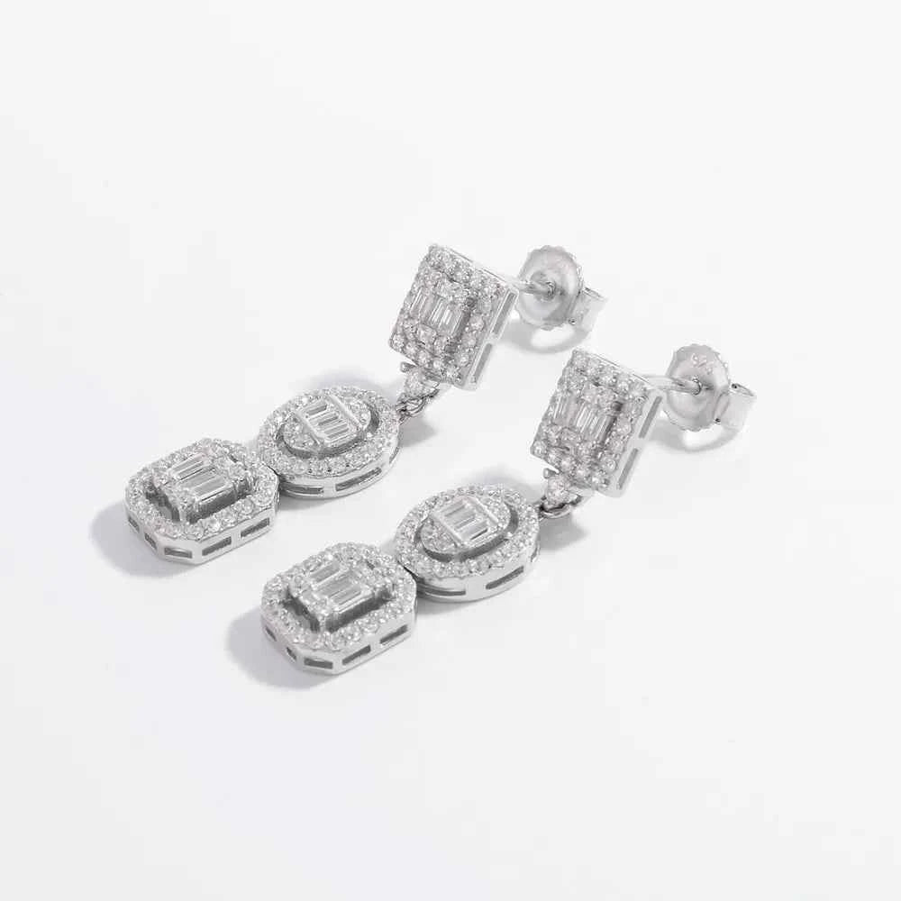 925 Sterling Silver Inlaid Zircon Earrings