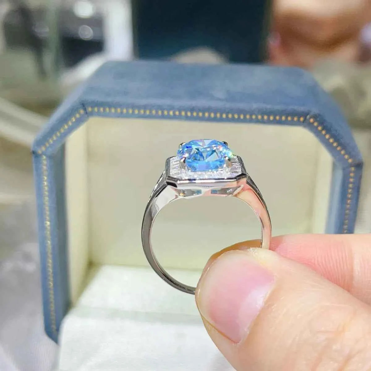 3 Carat Moissanite Square Ring